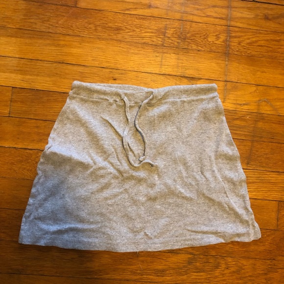 Grey Marl Drawstring Sweat Mini Skirt - Picture 9 of 12